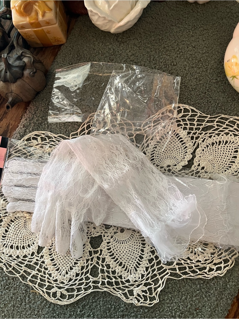 NIP Vintage Inspired lot 2 Sets Long Lace Gloves Elegant Sheer Design